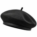 Basco taglia unica in feltro nero - cappello francese per uso quotidiano