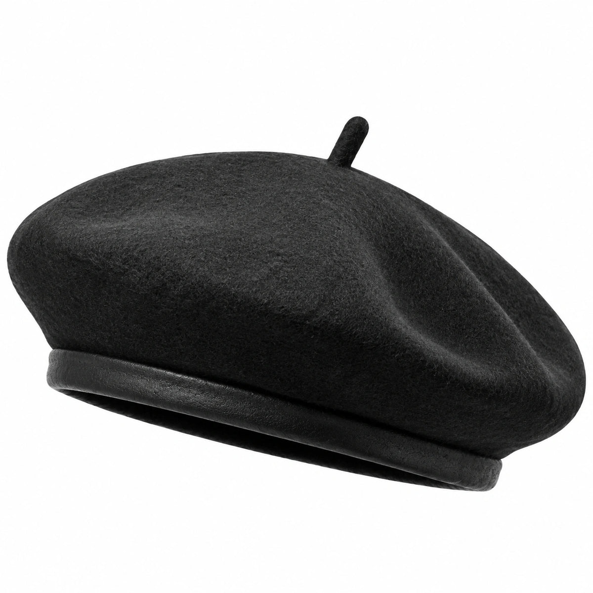 Basco taglia unica in feltro nero - cappello francese per uso quotidiano