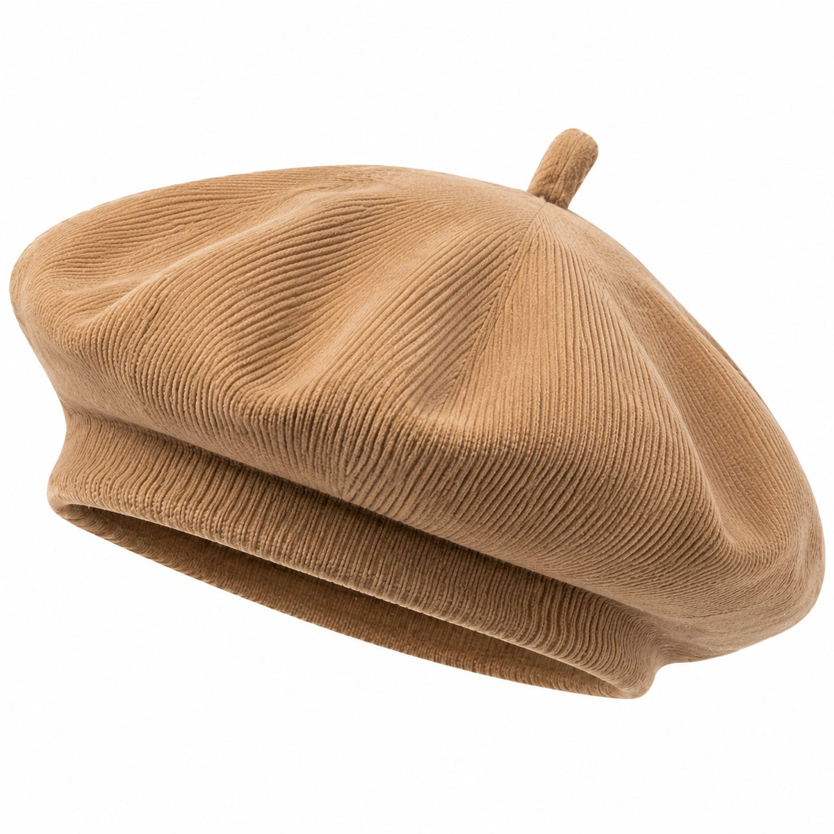 Cappello berretto taglia unica in tessuto a coste beige per uso quotidiano
