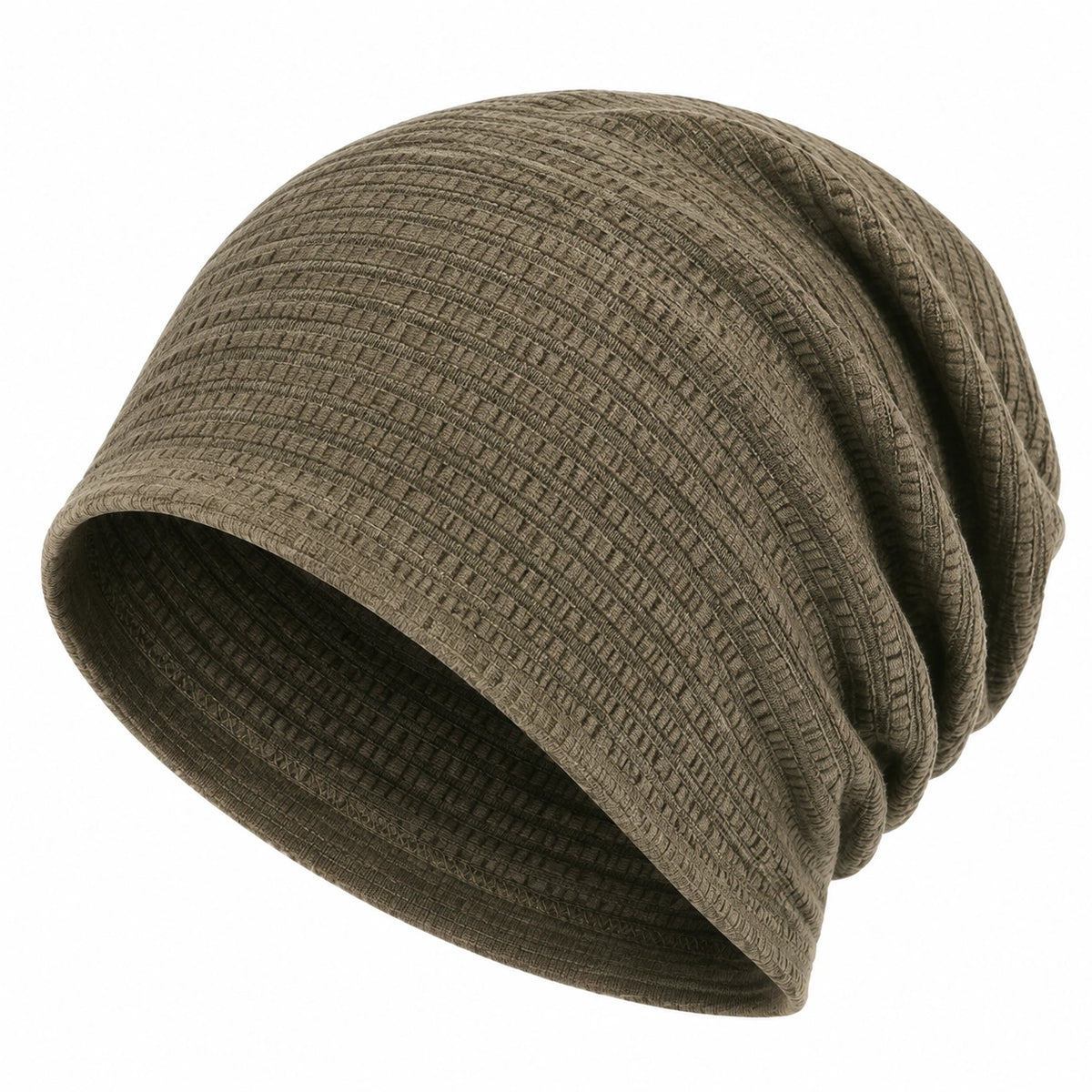 Cappello beanie taglia unica in tessuto a maglia verde oliva stile morbido
