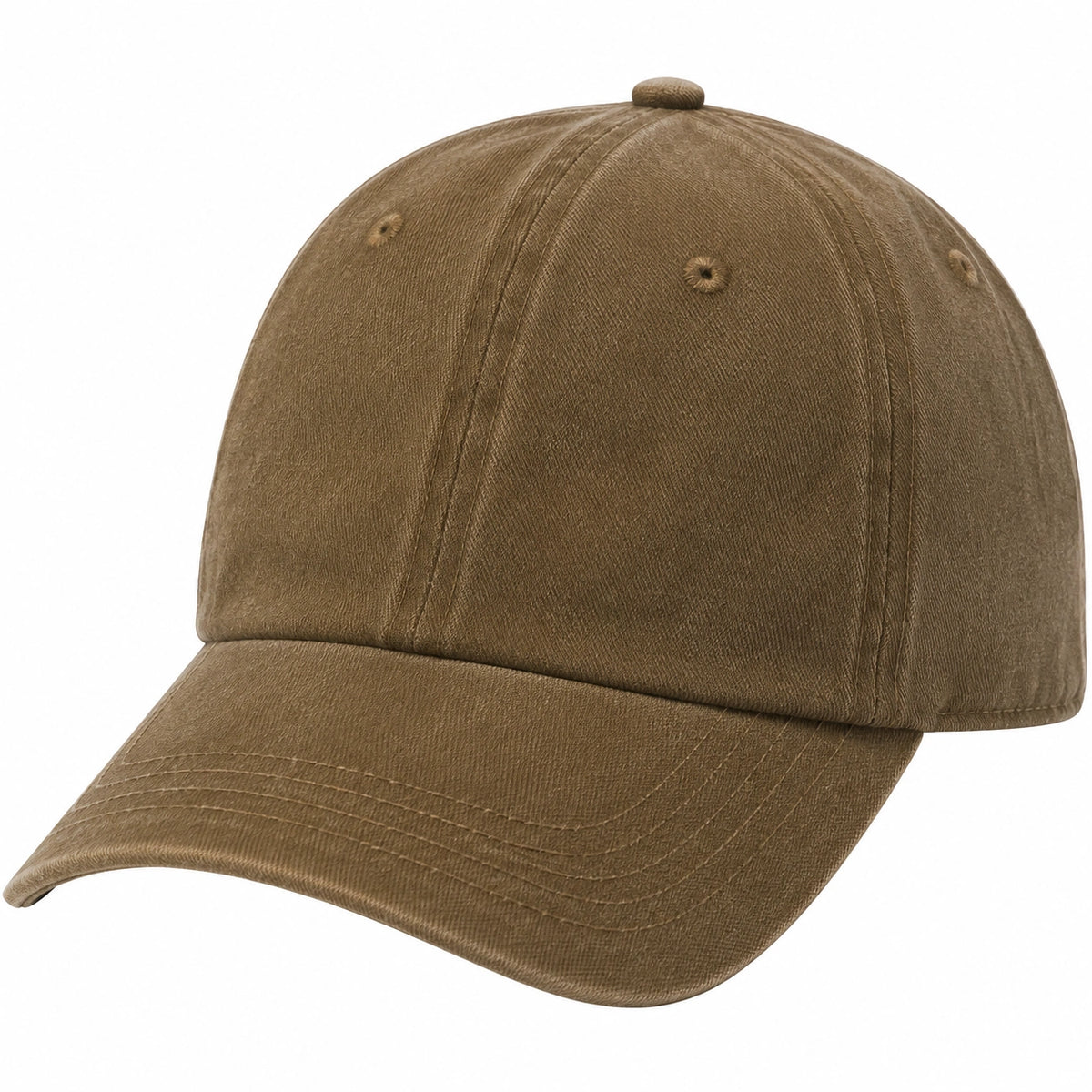 Cappellino da baseball taglia unica in tessuto marrone con visiera curva stile casual