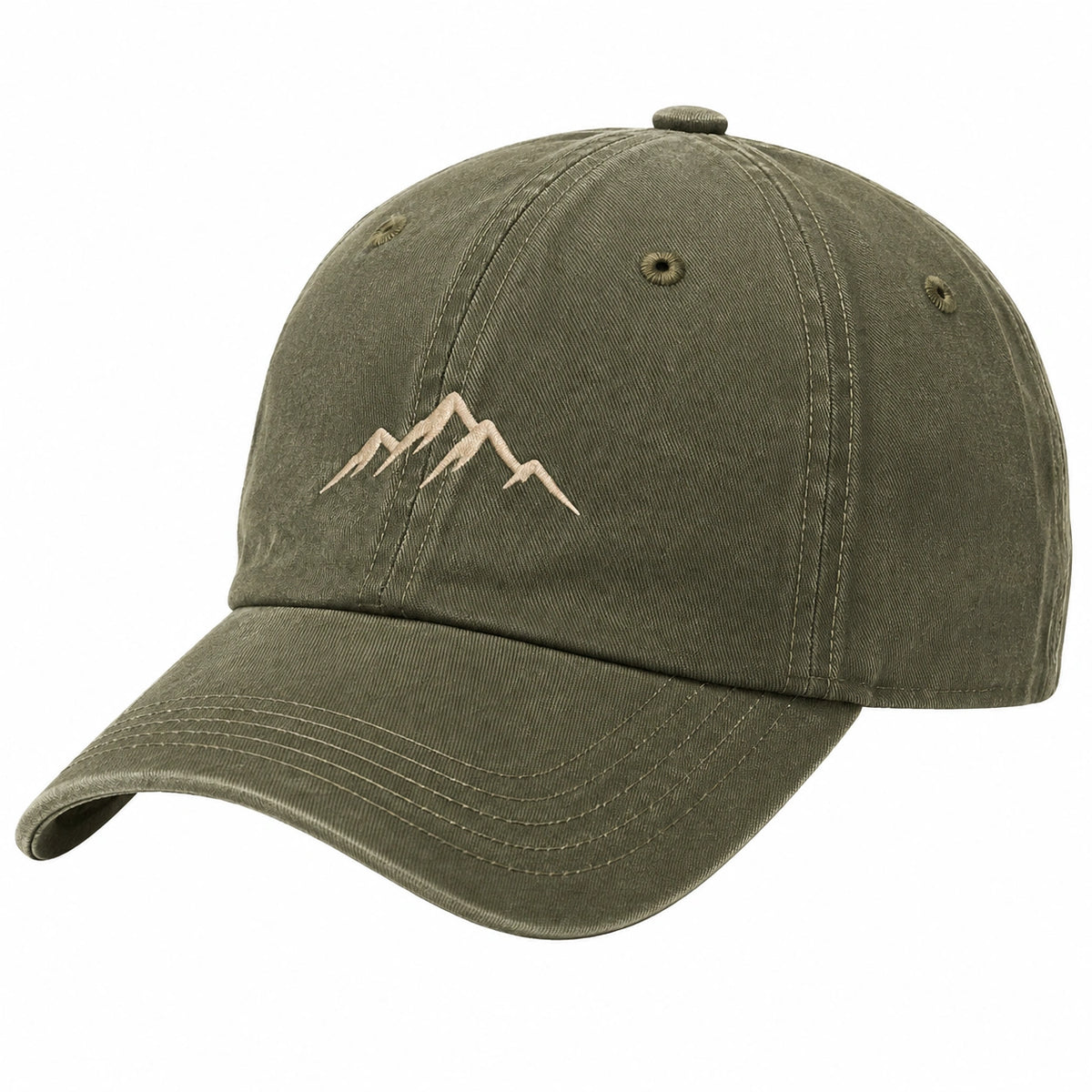 Cappellino da baseball taglia unica in cotone verde oliva con visiera curva stile casual