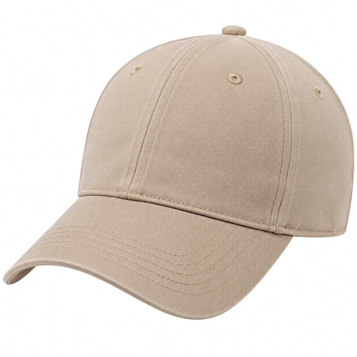 Cappellino da baseball taglia unica in cotone beige - visiera curva per uso quotidiano