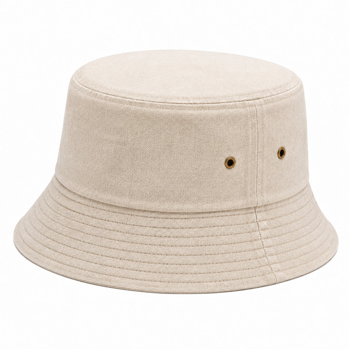Cappello da pescatore beige in tessuto effetto scamosciato - taglia unica con tesa ampia