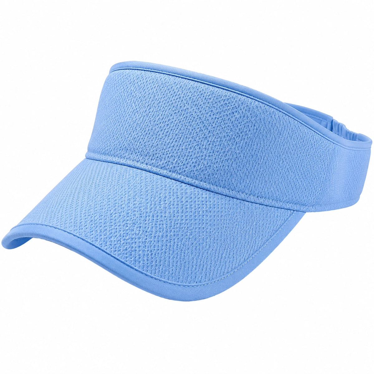 Visiera sportiva taglia unica in tessuto sintetico azzurro con fascia elastica