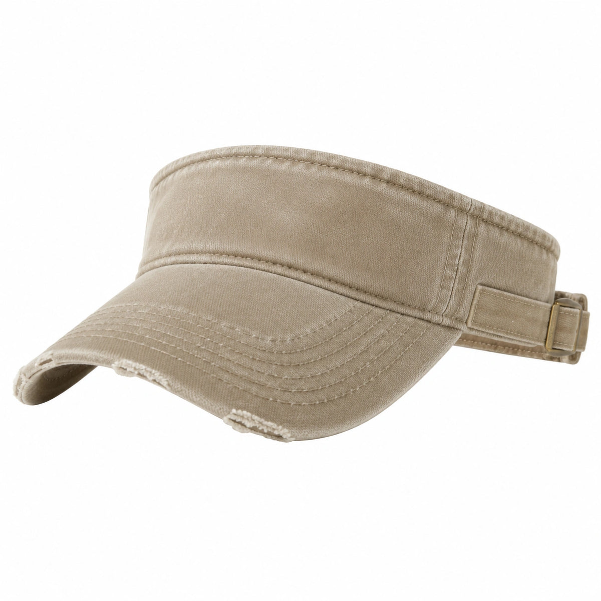 Visiera taglia unica in tessuto beige - regolabile stile casual